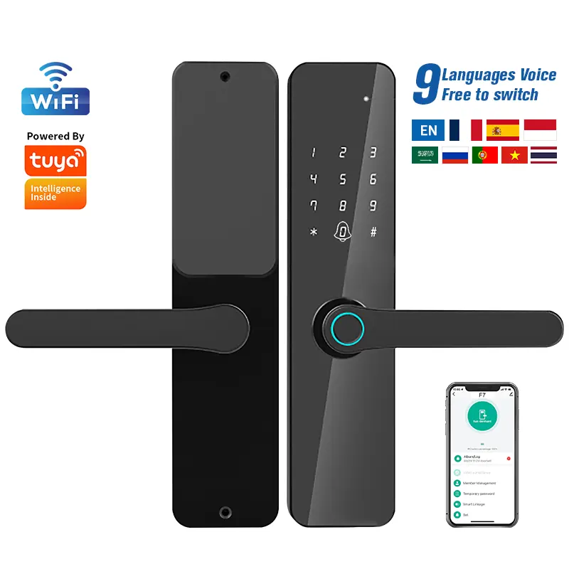 Enrique Factory Price Tuya Control Fingerprint Electronic Digital Touch Screen Keypad Code Key Smart