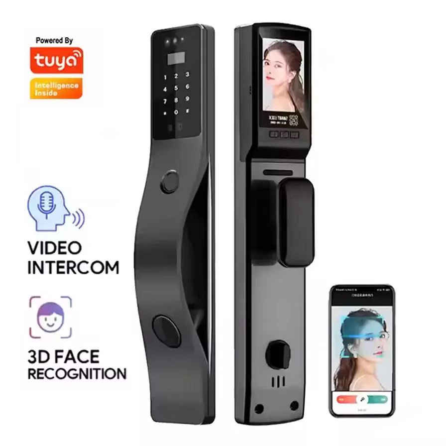 Enrique Tuya Video Intercom Face Recognition Smart Door Lock with Security Digital Password Fingerpr